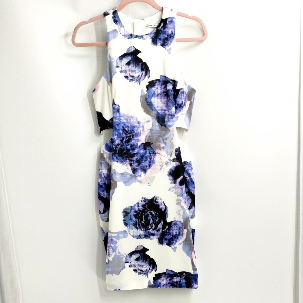 Finders Keepers Atlas Cut Out Purple Rose Dress